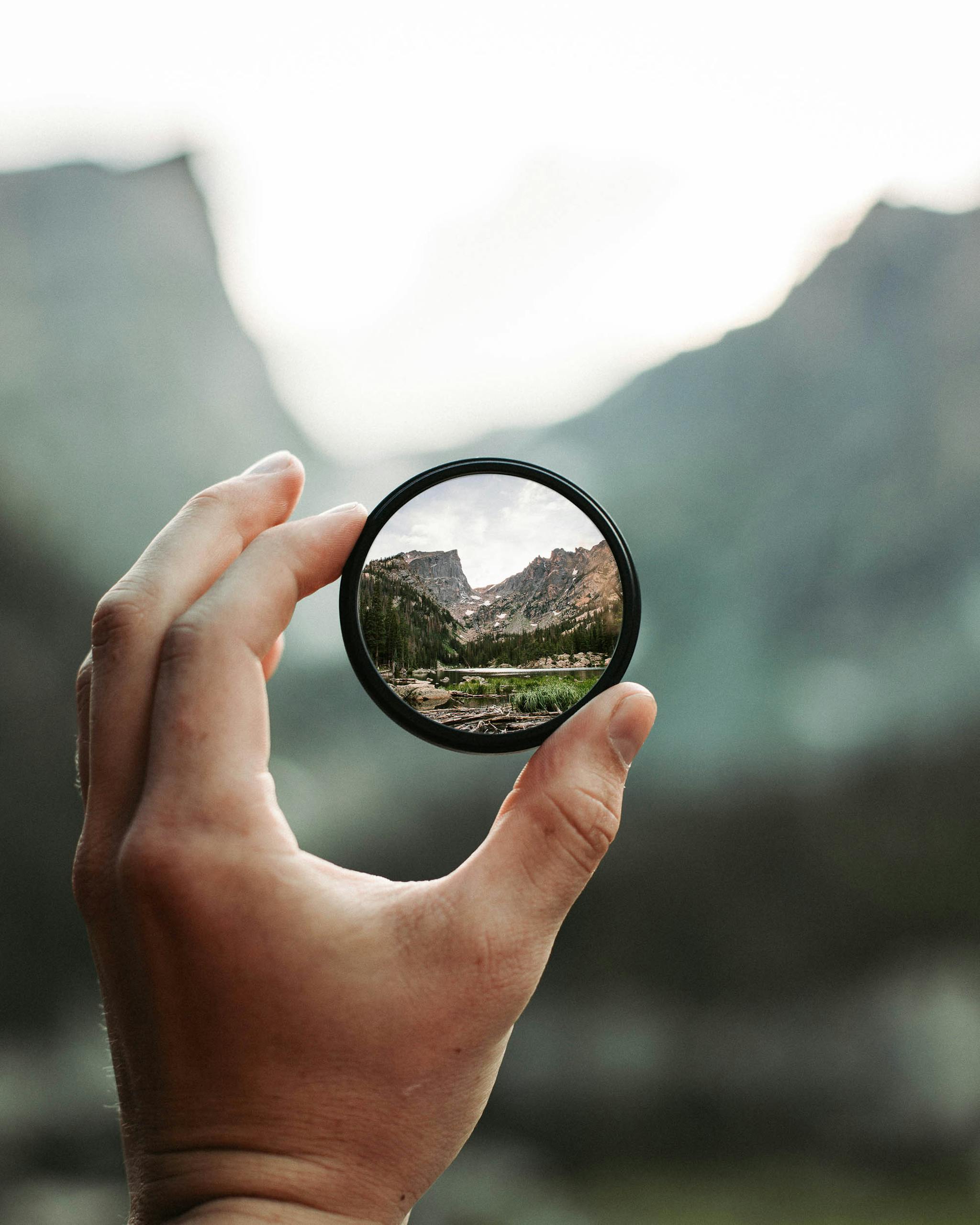 Round Mirror showing a sight of a beautiful site